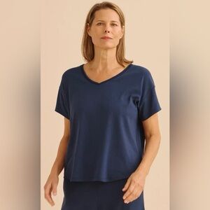 a domani sleep Breezy Short Sleeve Pajama Woven V Neck T Shirt Size XXL